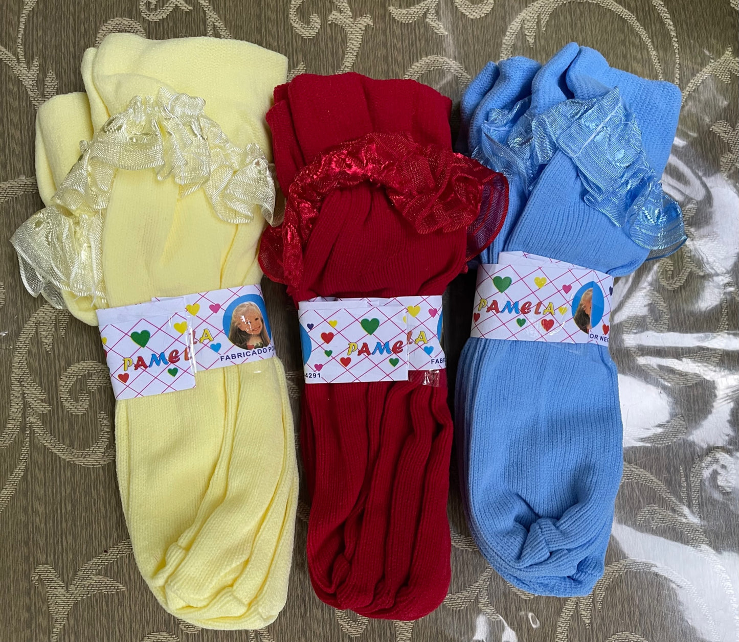 Calceta de bebe colores con vuelo (paquete de 3 unidades)
