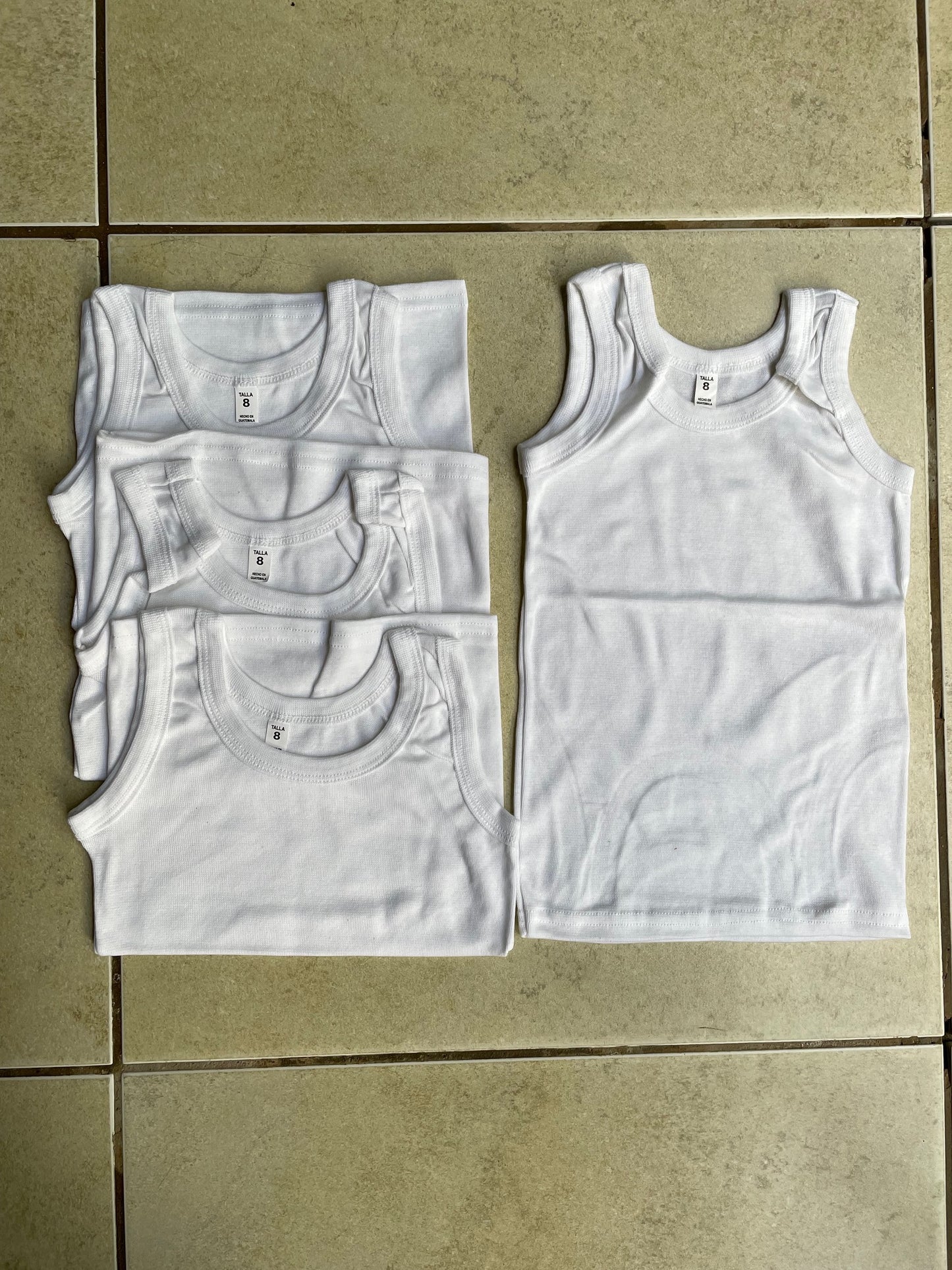 Camiseta de niño blanca (paquete de 2 unidades)