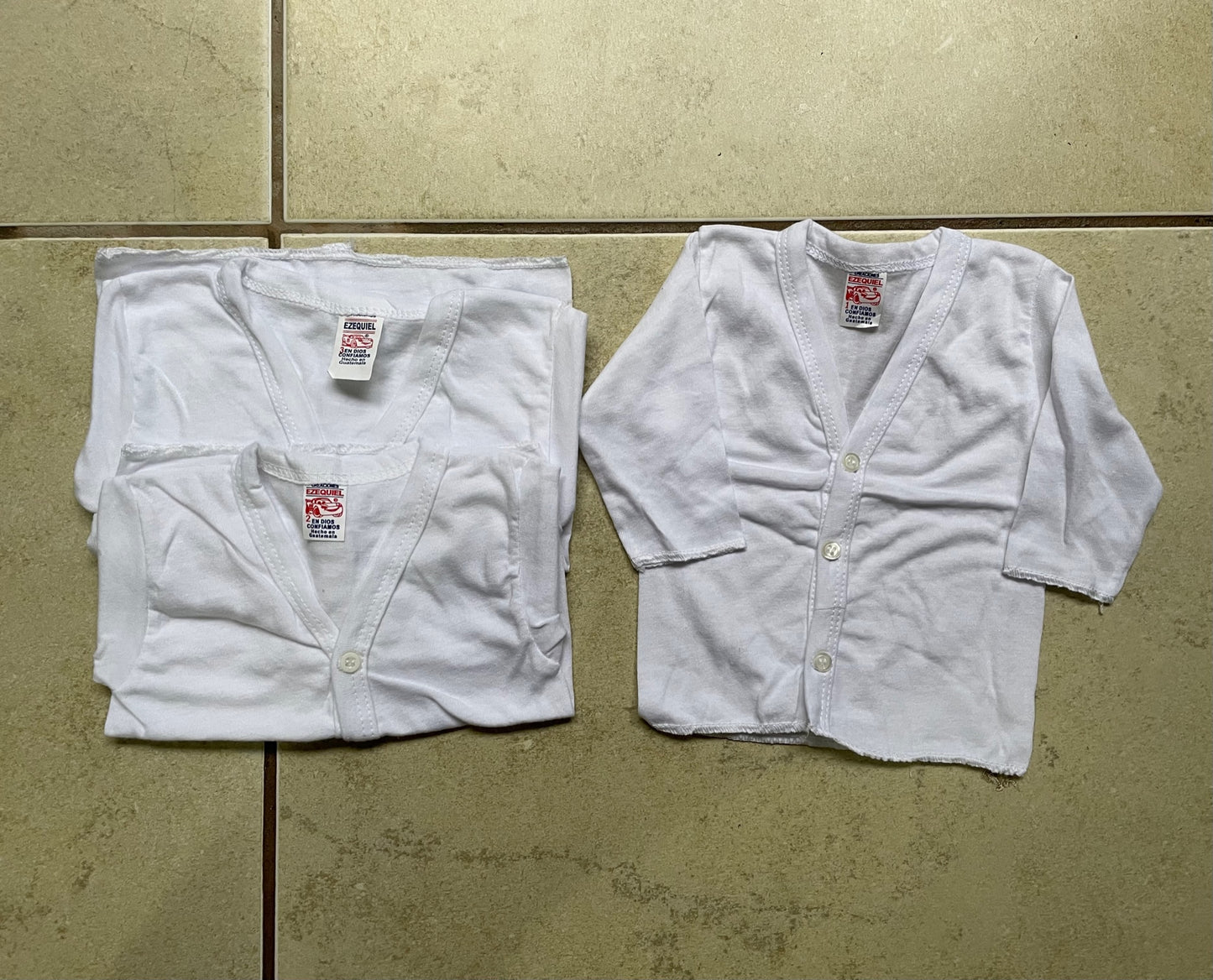 Coton manga larga blanco (paquete de 3 unidades)